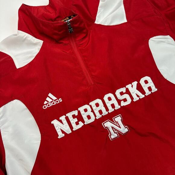Adidas University of Nebraska Nylon Quarter Zip Pullover Jacket - Picture 2 of 7